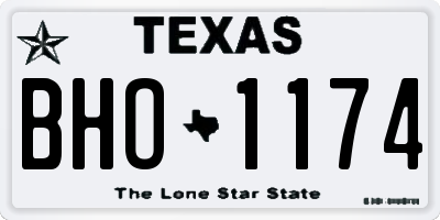 TX license plate BHO1174