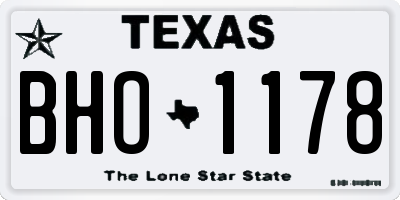 TX license plate BHO1178