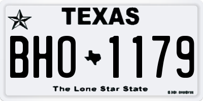 TX license plate BHO1179
