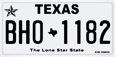 TX license plate BHO1182