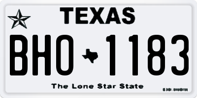 TX license plate BHO1183