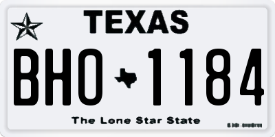 TX license plate BHO1184