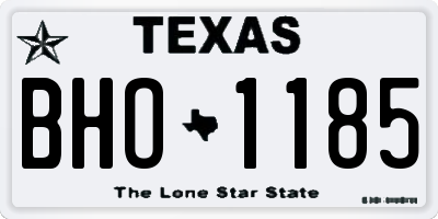 TX license plate BHO1185