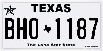 TX license plate BHO1187