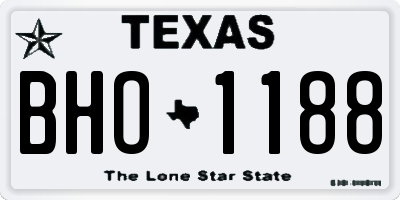 TX license plate BHO1188