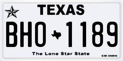 TX license plate BHO1189