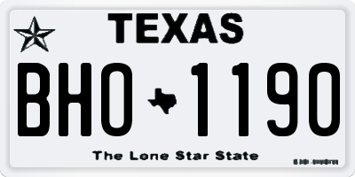 TX license plate BHO1190