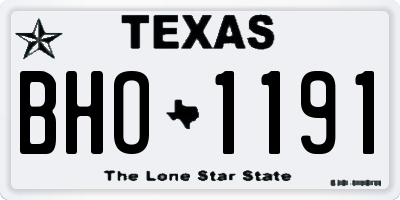TX license plate BHO1191