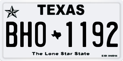 TX license plate BHO1192