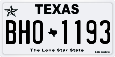 TX license plate BHO1193