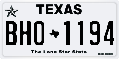 TX license plate BHO1194