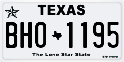 TX license plate BHO1195