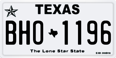 TX license plate BHO1196