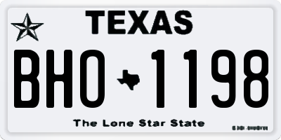 TX license plate BHO1198