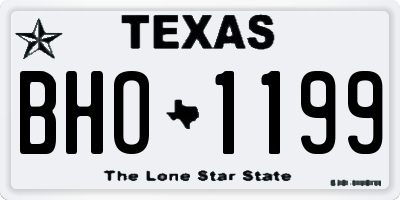 TX license plate BHO1199
