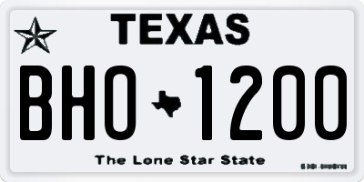 TX license plate BHO1200