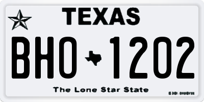 TX license plate BHO1202