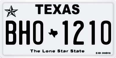 TX license plate BHO1210