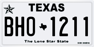 TX license plate BHO1211