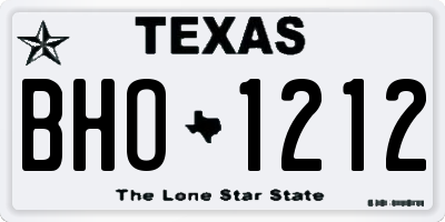 TX license plate BHO1212