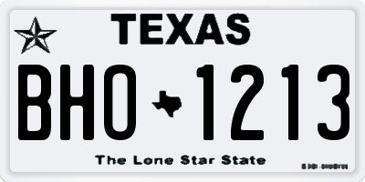 TX license plate BHO1213