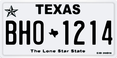 TX license plate BHO1214