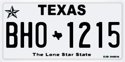 TX license plate BHO1215