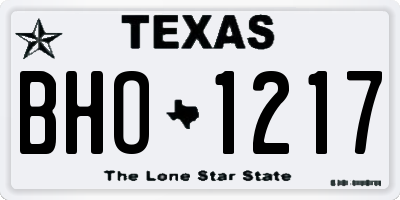 TX license plate BHO1217