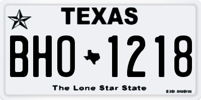 TX license plate BHO1218