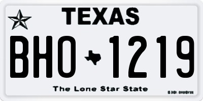 TX license plate BHO1219