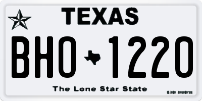 TX license plate BHO1220