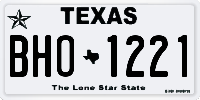 TX license plate BHO1221