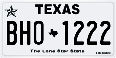 TX license plate BHO1222