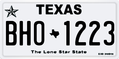 TX license plate BHO1223