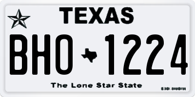 TX license plate BHO1224