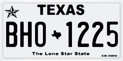 TX license plate BHO1225