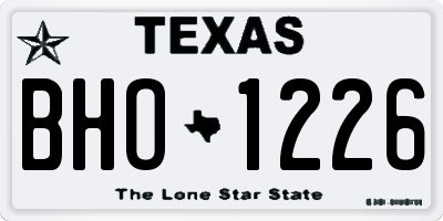 TX license plate BHO1226