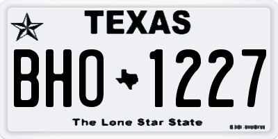 TX license plate BHO1227
