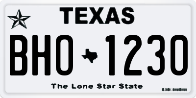 TX license plate BHO1230