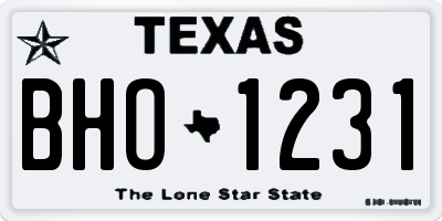 TX license plate BHO1231