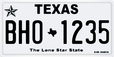 TX license plate BHO1235