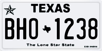TX license plate BHO1238