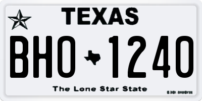 TX license plate BHO1240