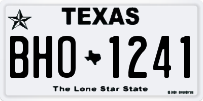 TX license plate BHO1241