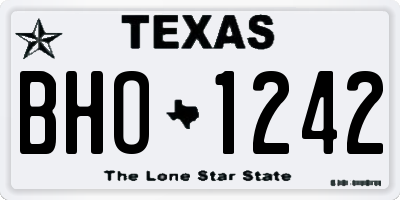 TX license plate BHO1242