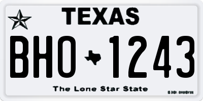 TX license plate BHO1243