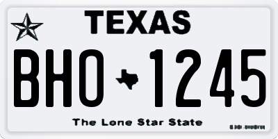 TX license plate BHO1245