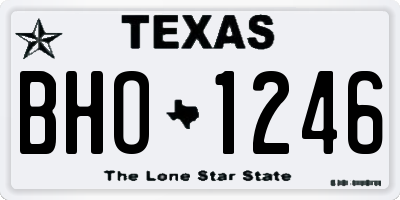 TX license plate BHO1246