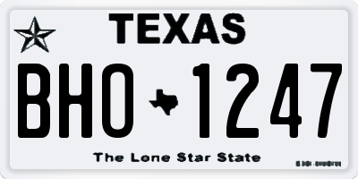 TX license plate BHO1247