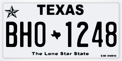 TX license plate BHO1248